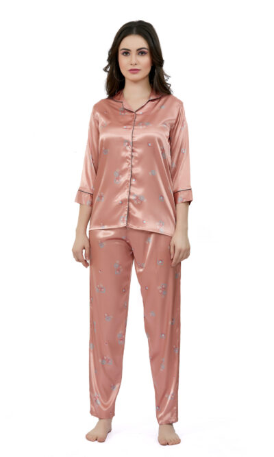 Velvet Pink – Satin PJ Set