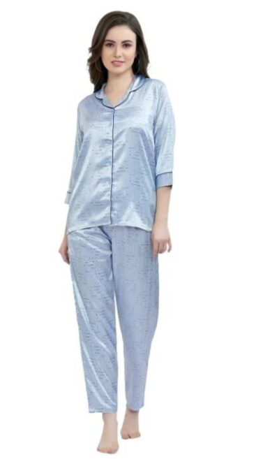 Blue Heaven – Satin PJ Set