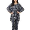 Black checked tassel kaftan set